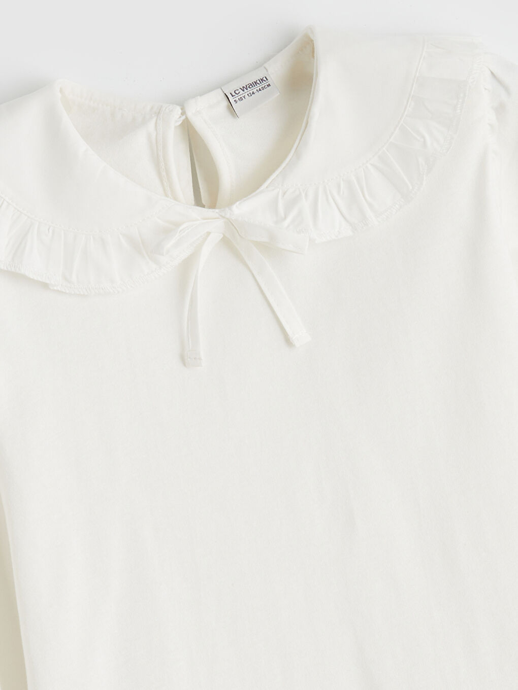 l_20252-w5gd82z4-r9j_a1.jpg LCW Kids Cream Peter Pan Collar Girls' T-Shirt