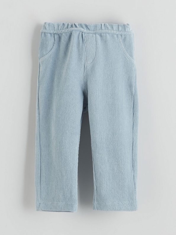 LCW Baby Cream Striped Boys Sweatshirt and Velvet Pants