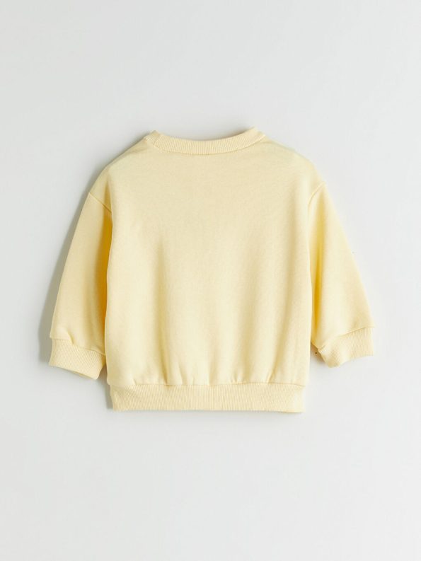 LCW ECO Yellow Crew Neck Printed Boys Sweatshirt