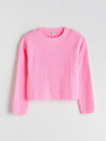 LCW Kids Pink Crew Neck Girls Sweater