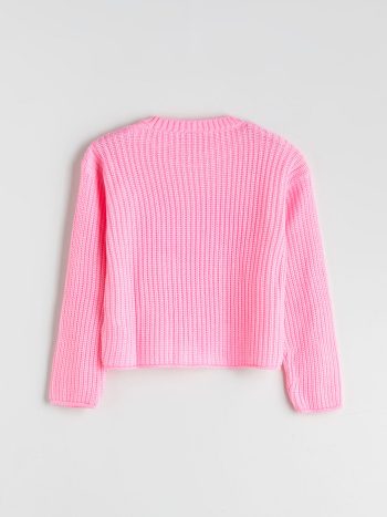 LCW Kids Pink Crew Neck Girls Sweater