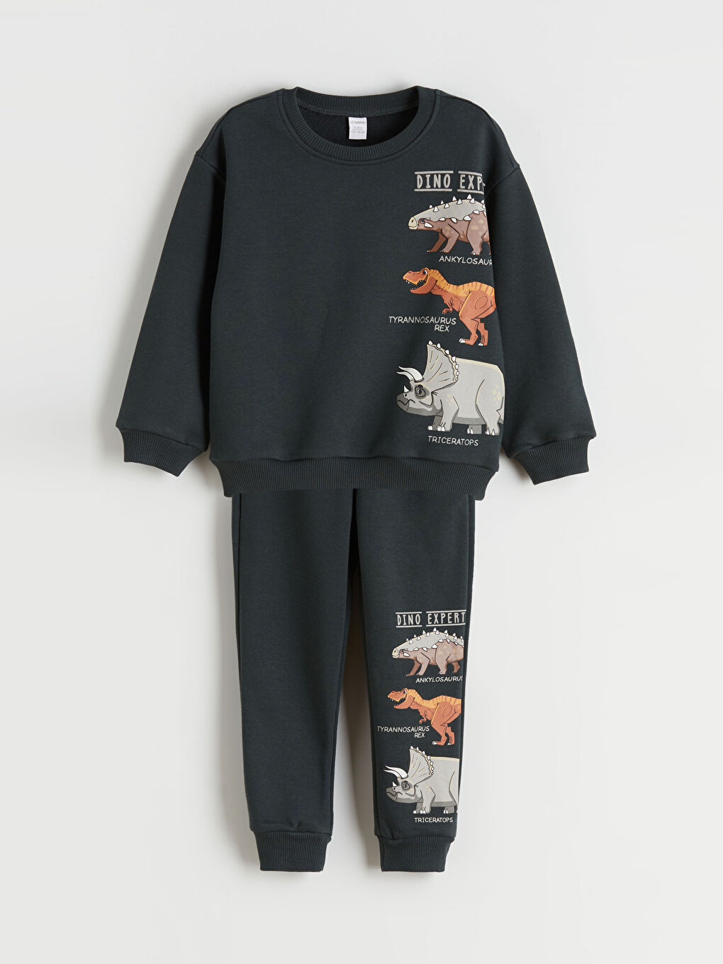 l_20252-w5hd20z1-r4w_a.jpg LCW Kids Charcoal Dinosaur Print Boys Sweatshirt and Jogger Set