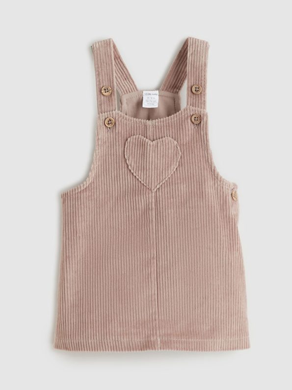 LCW Baby Brown Girl Baby T-Shirt and Velvet Dress