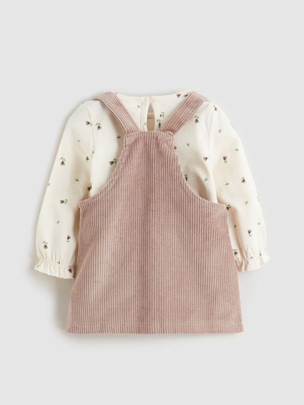LCW Baby Brown Girl Baby T-Shirt and Velvet Dress