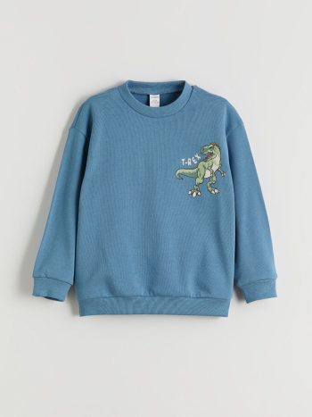 LCW Kids Blue Printed Boys Sweatshirt and Sweatpants