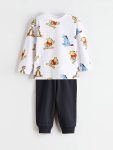 LCW Baby Cream Winnie The Pooh Printed Boys Sweatshirt and Joggers Set