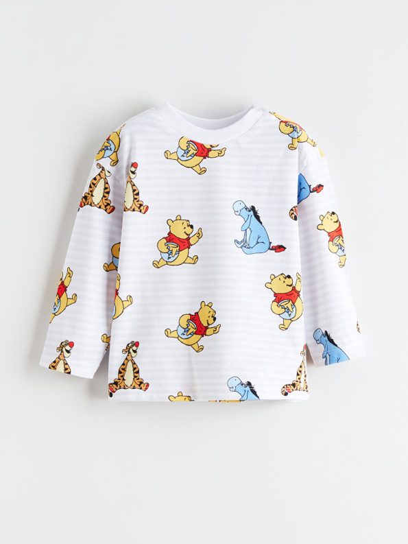 LCW Baby Cream Winnie The Pooh Printed Boys Sweatshirt and Joggers Set