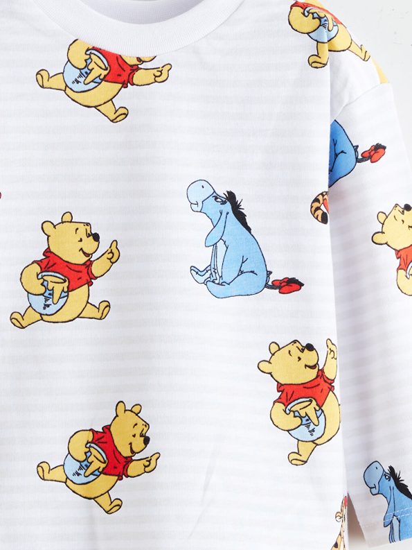 LCW Baby Cream Winnie The Pooh Printed Boys Sweatshirt and Joggers Set