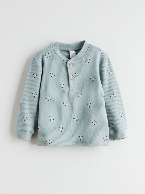 LCW Baby Green Car Print Boys T-Shirt and Jogger Pants