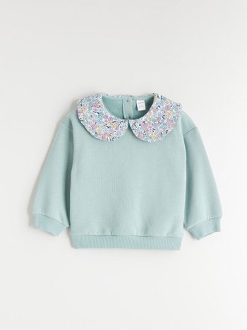 LCW Kids Green Floral Girls Sweatshirt and Leggings