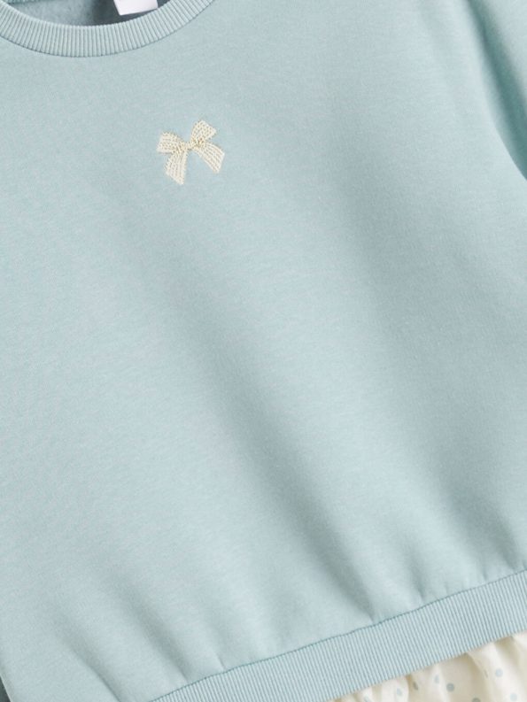 LCW Kids Blue Embroidered Thick Sweatshirt for Girls - Set of 2