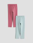 LCW Kids Pink Elastic Waist Girls Tights Set of 2