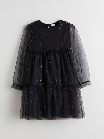 LCW Kids Black Sparkly Girl's Dress