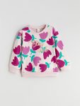 LCW Kids Pink Printed Girls Sweatshirt
