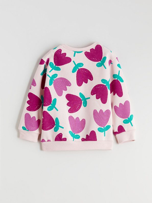LCW Kids Pink Printed Girls Sweatshirt