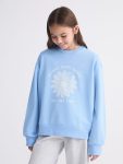 LCW Kids Purple Printed Crew Neck Sweatshirt