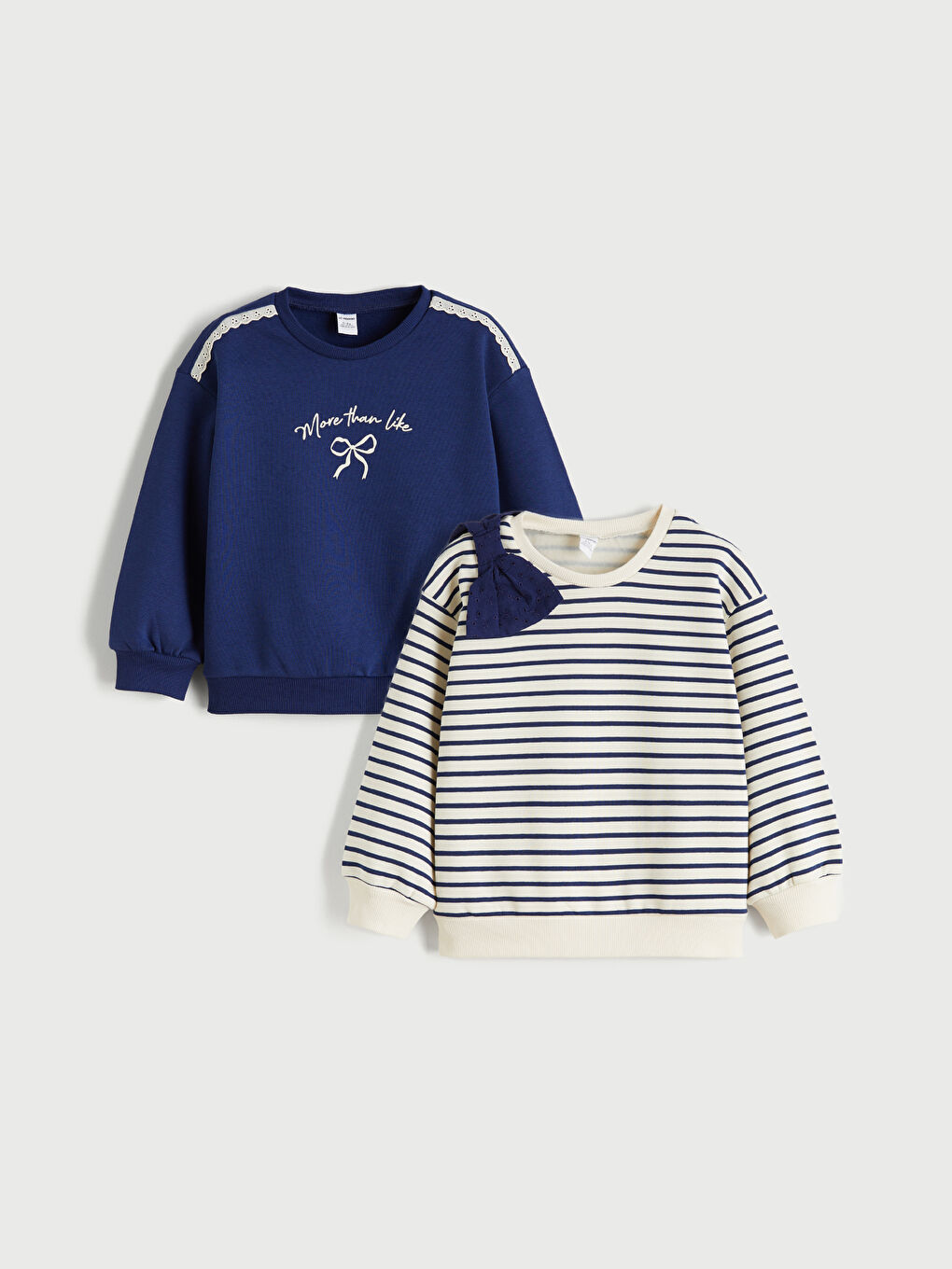 l_20252-w5ka63z1-lgp_a.jpg LCW Kids Navy Printed Crew Neck Sweatshirt Set for Girls