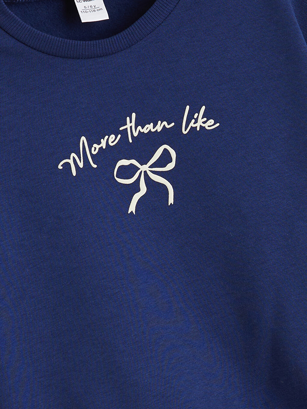 l_20252-w5ka63z1-lgp_a5.jpg LCW Kids Navy Printed Crew Neck Sweatshirt Set for Girls