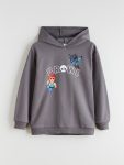 LCW Kids Gray Hooded Brawl Stars Printed Boys Sweatshirt