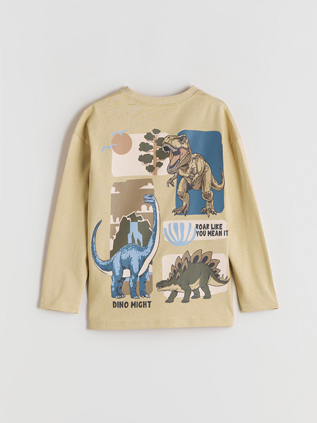 l_20252-w5kt18z1-crk_a2.jpg LCW Kids Yellow Crew Neck Dinosaur Print Boys T-Shirt