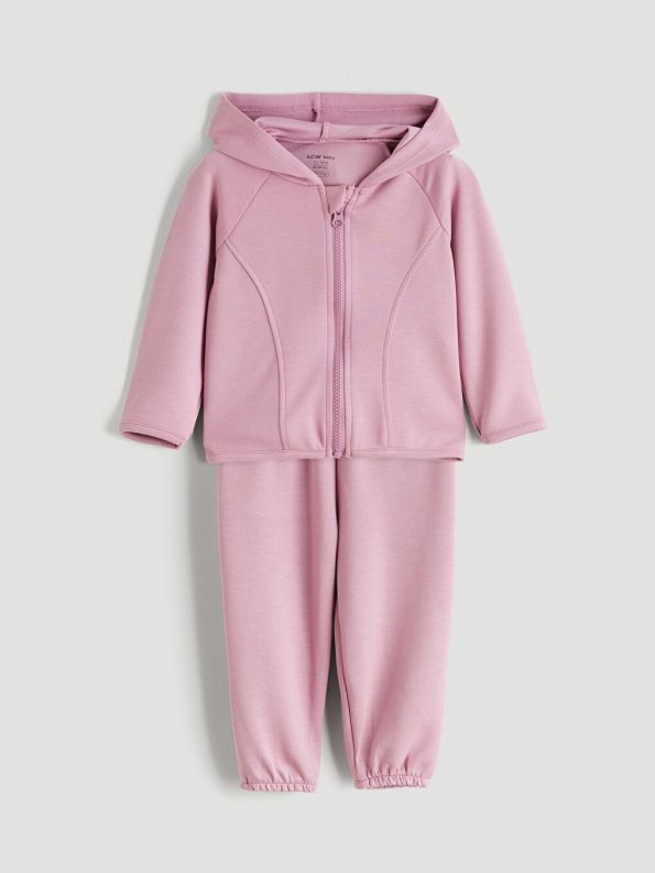 LCW Baby Lilac Hooded Girls Tracksuit Set