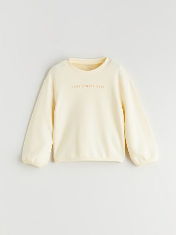 LCW Baby Beige Crew Neck Sweatshirt and Pants Set for Girls