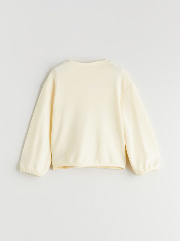LCW Baby Beige Crew Neck Sweatshirt and Pants Set for Girls