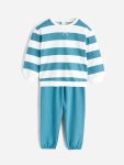 LCW Baby Cream Crew Neck Sweatshirt and Sweatpants Set for Boys