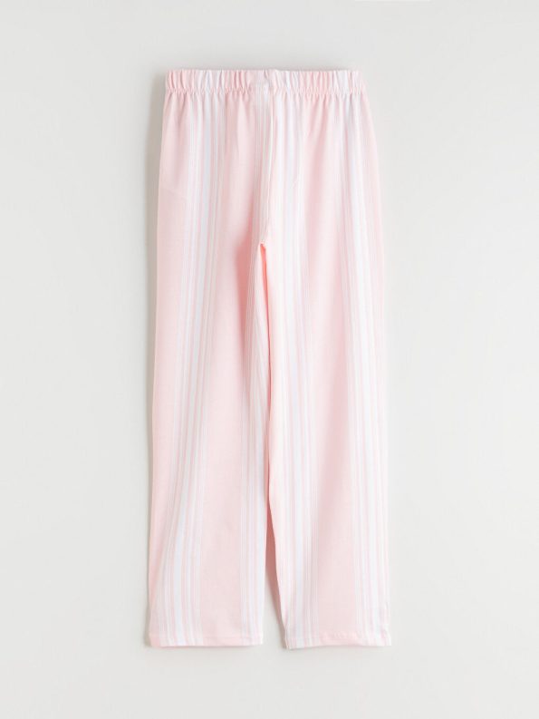 LCW Kids White V-Neck Bow Detail Girls Pajama Set