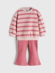 LCW Baby Pink Crew Neck Sweatshirt and Leggings Set