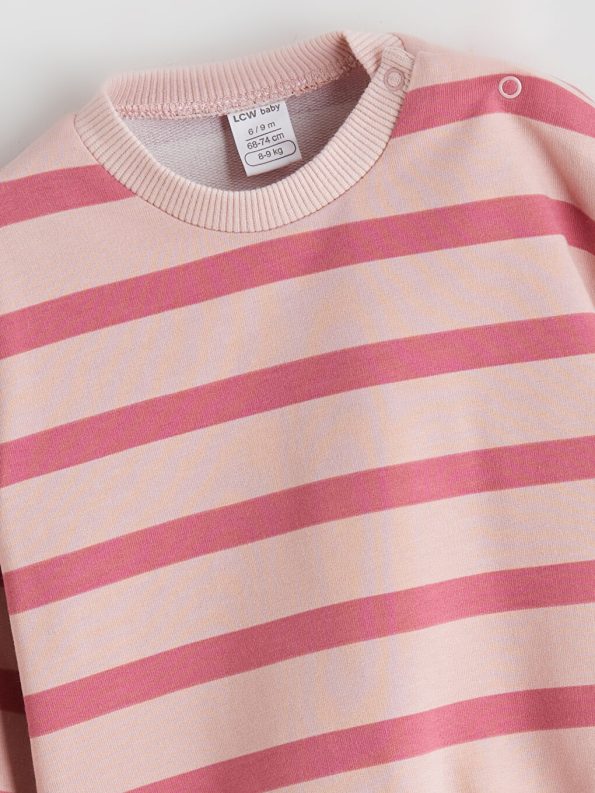 LCW Baby Pink Crew Neck Sweatshirt and Leggings Set