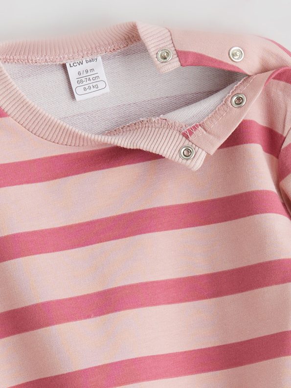 LCW Baby Pink Crew Neck Sweatshirt and Leggings Set