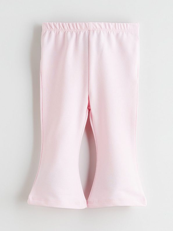 LCW Baby Pink Polo Collar Sweatshirt and Leggings Set