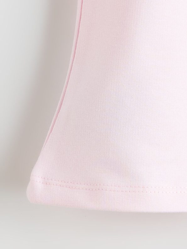 LCW Baby Pink Polo Collar Sweatshirt and Leggings Set