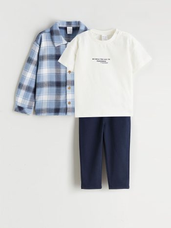 LCW Baby Blue Boy's Outfit Set 3-Piece