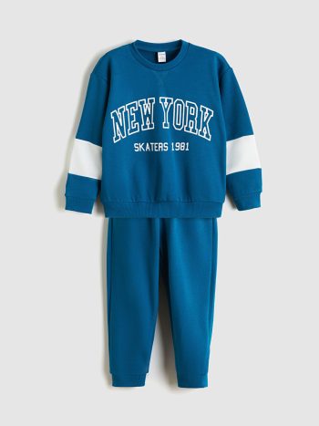 LCW Kids Petrol Crew Neck Boys' Tracksuit Set
