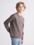 LCW Kids Brown Crew Neck Sweatshirt for Boys