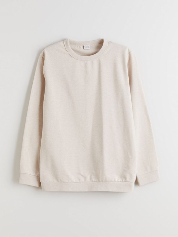 LCW Kids Beige Crew Neck Boys Sweatshirt