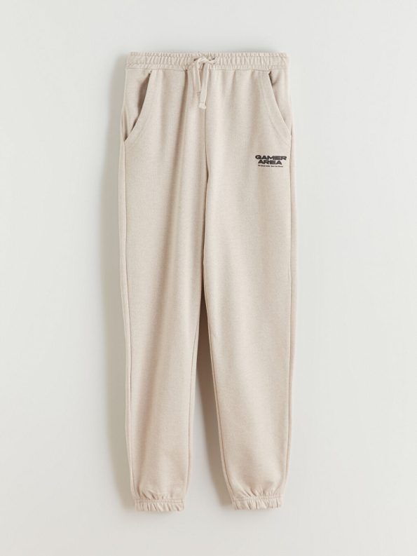 LCW Kids Beige Elastic Waist Boys Jogger Pants