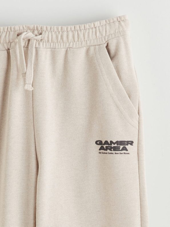 LCW Kids Beige Elastic Waist Boys Jogger Pants