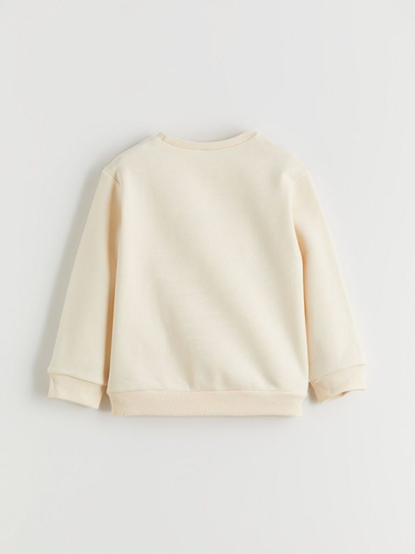 LCW Kids Beige Crew Neck Sweatshirt Set for Girls