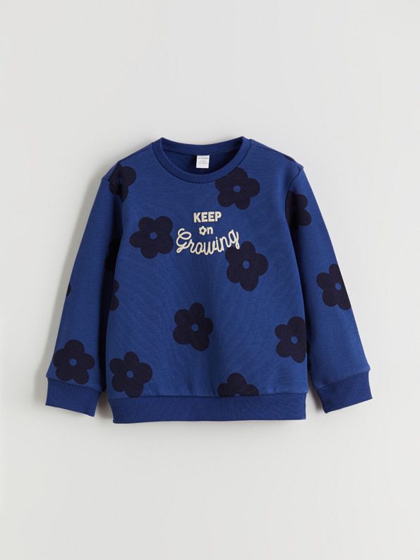 LCW Kids Beige Crew Neck Sweatshirt Set for Girls