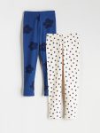 LCW Kids Navy Blue Floral Print Girls Leggings Set