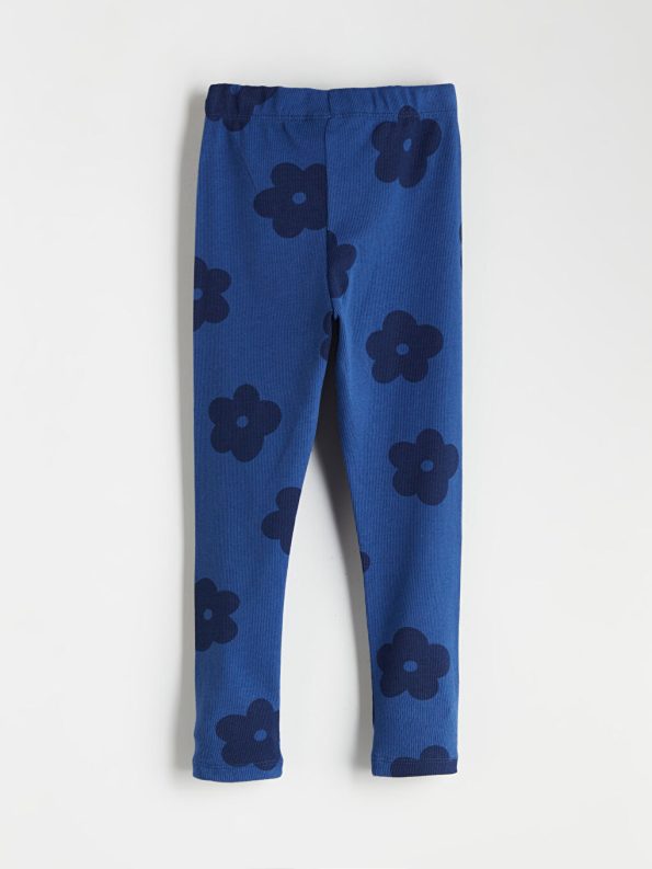 LCW Kids Navy Blue Floral Print Girls Leggings Set