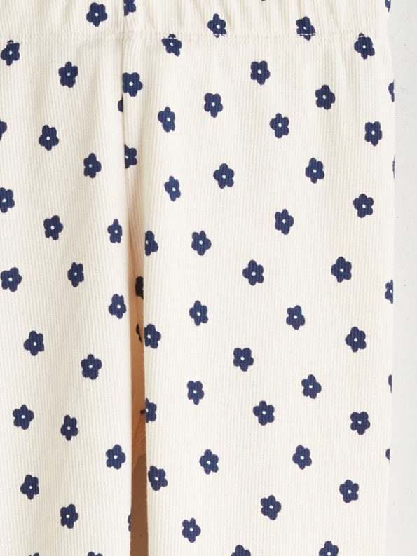 LCW Kids Navy Blue Floral Print Girls Leggings Set