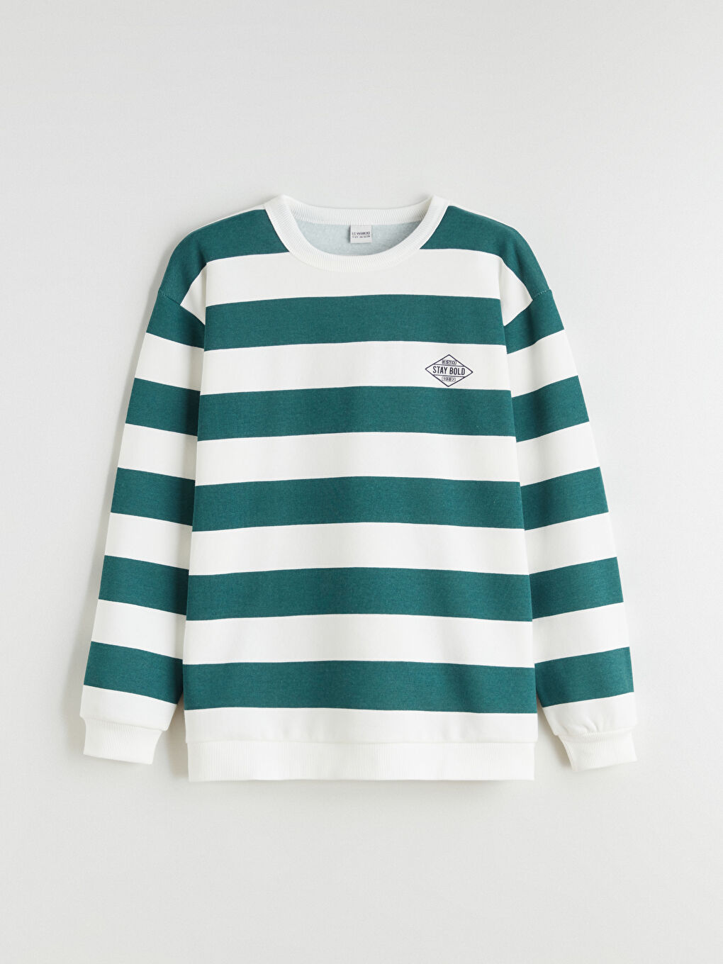 l_20252-w5m598z4-lrf_a.jpg LCW Kids Green Striped Crew Neck Sweatshirt for Boys