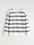LCW Kids Gray Striped Crew Neck Sweatshirt for Boys