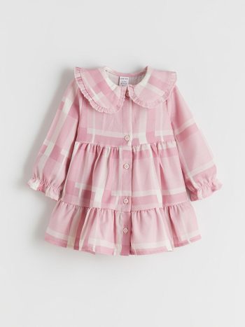 LCW Baby Burgundy Peter Pan Collar Dress