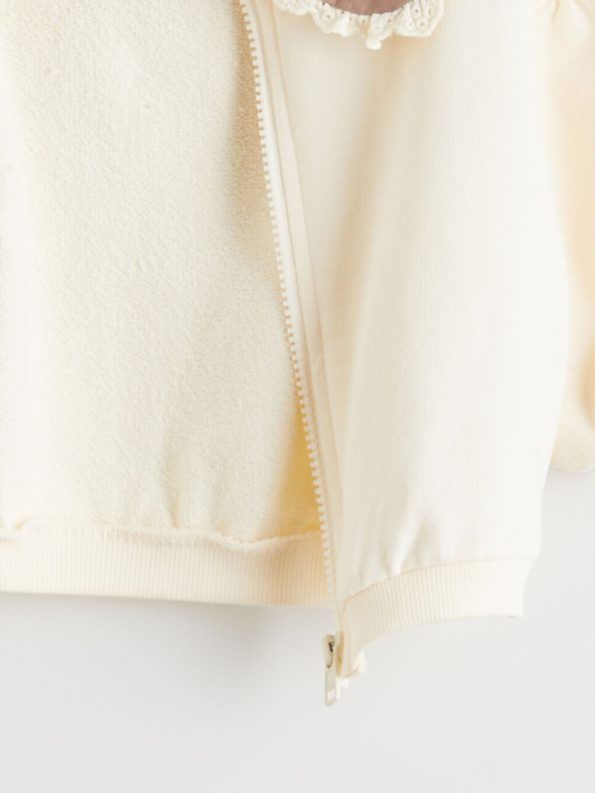 LCW Baby Ecru Peter Pan Collar Cardigan and Pants Set