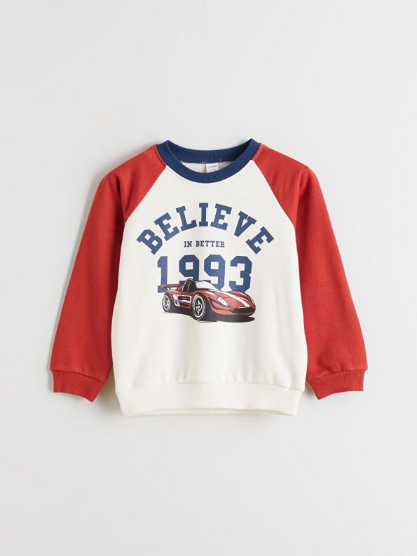 LCW Kids Red Printed Boys Sweatshirt